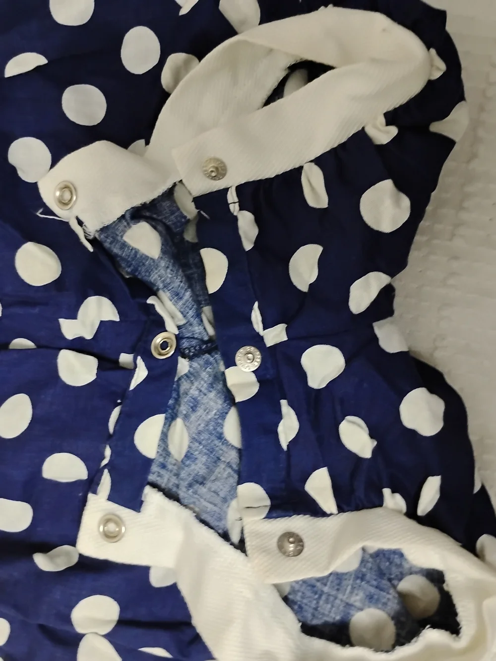 Vintage Blue Polka Dot Roanna Romper 18m Made In The USA